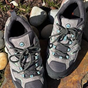 Merrell Waterproof Women's Gray and Mint Hiking or Trail Athletic Shoes